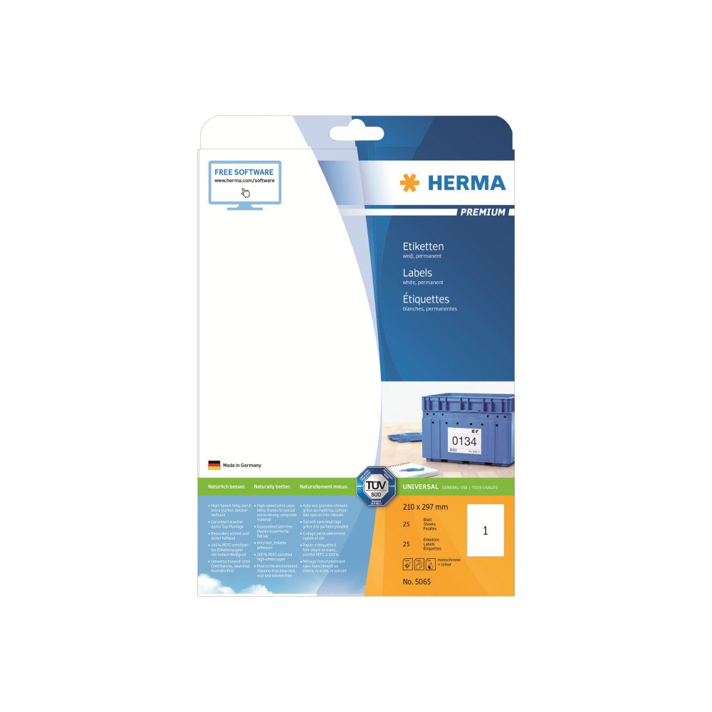 HERMA HERMA Premium - laminerade etiketter - matt - 25 etikett (er) - A4