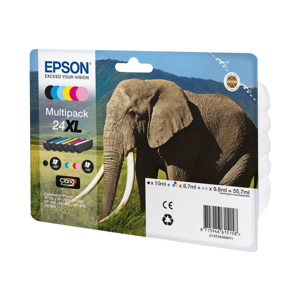 EPSON Epson 24XL Multipack - 6-pack - XL - svart, gul, cyan, magenta, ljus magenta, ljus cyan - original - bläckpatron