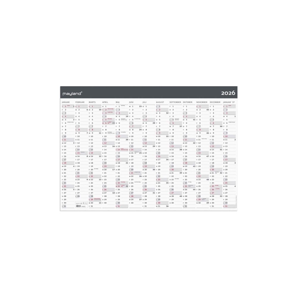 Mayland-Burde A/S Kæmpekalender Moderne 1x13 måneder 2026