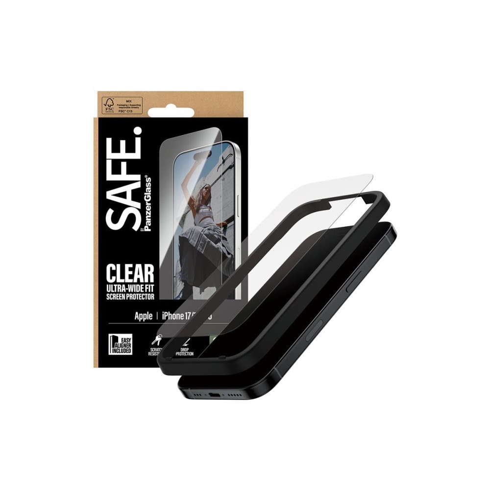 PanzerGlass SAFE. by PanzerGlass - skärmskydd för mobiltelefon - ultrabred passning med EasyAligner