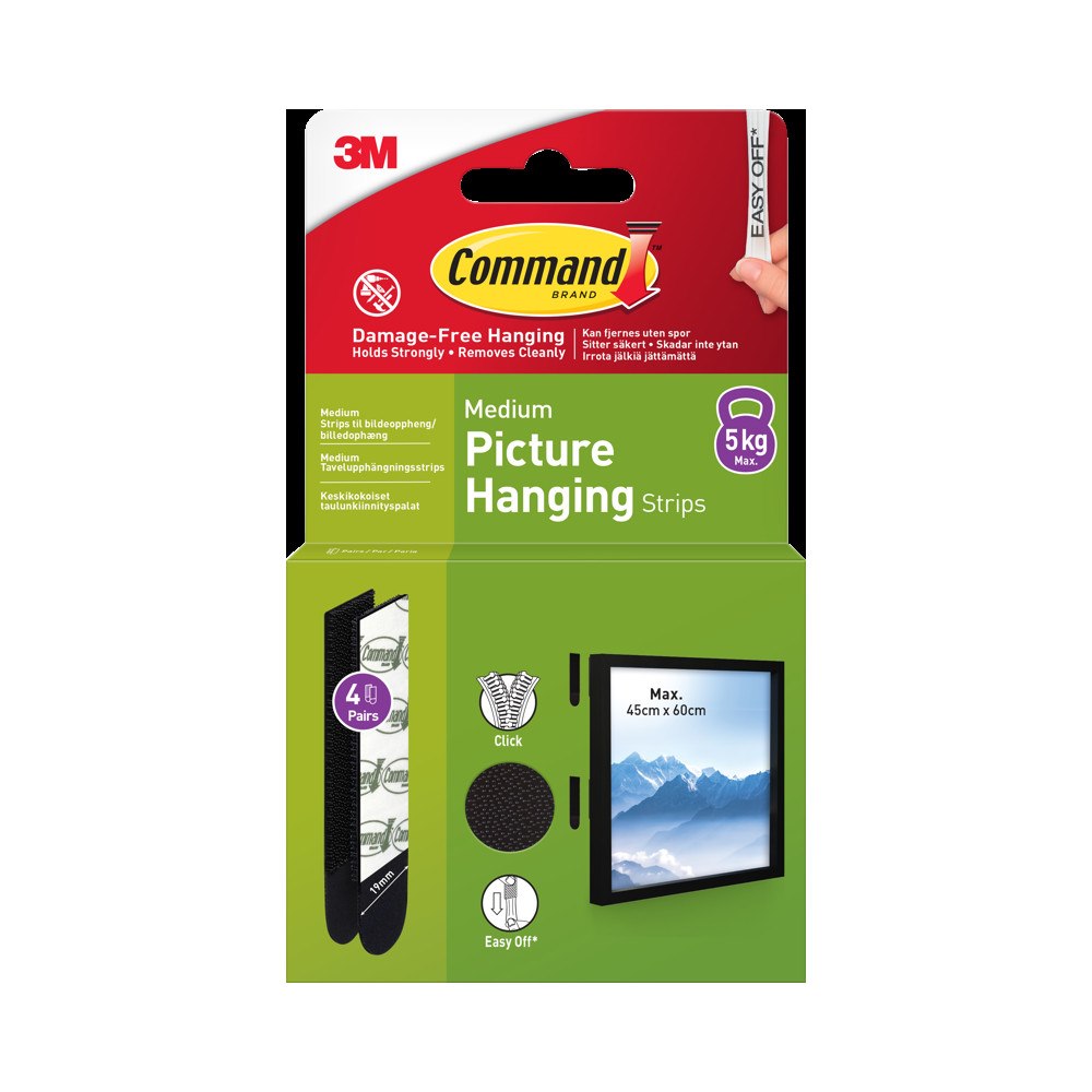 3M 3M Command Strips Black Medium 4 Sets