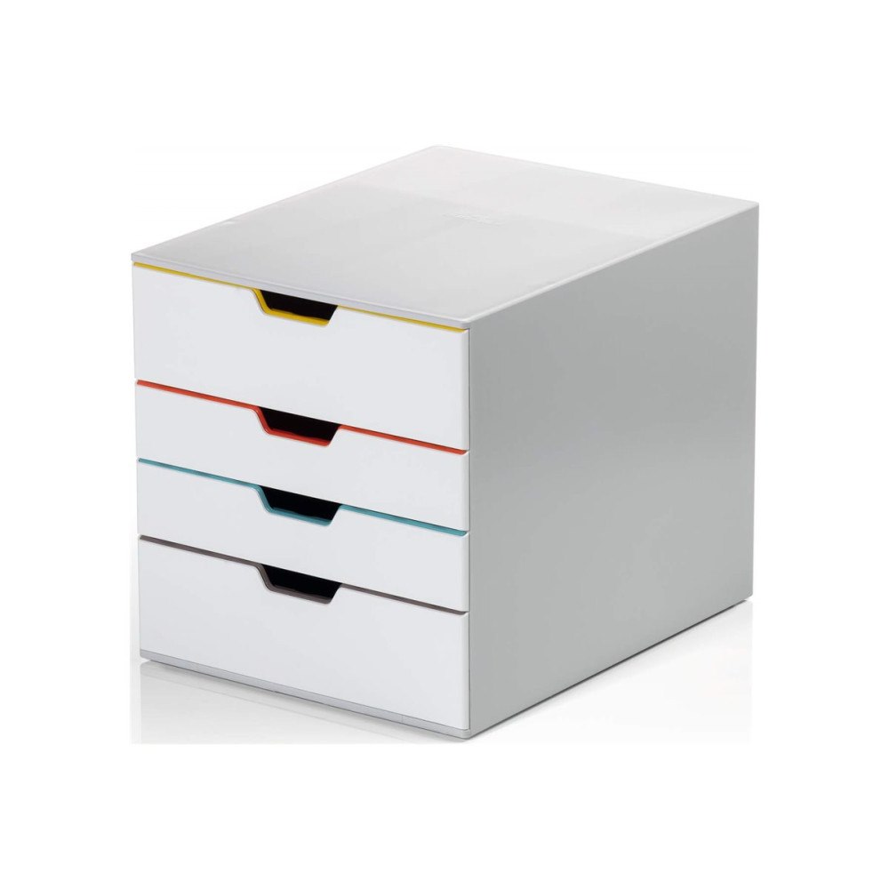 Durable DURABLE VARICOLOR MIX 4 - lådskåp - för Letter, A4, C4, Folio - grå, ljusgul, platinagrå, red-orange, gråblå, blue-green