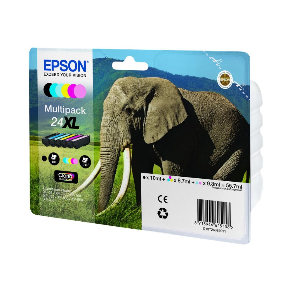 EPSON Epson 24XL Multipack - 6-pack - XL - svart, gul, cyan, magenta, ljus magenta, ljus cyan - original - bläckpatron