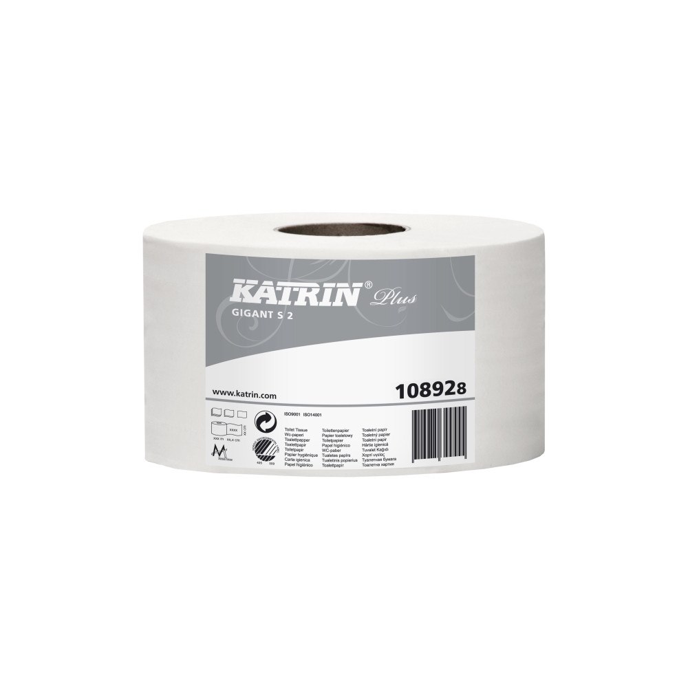 KATRIN Toalettpapper Katrin Plus 2-lagigt Ø18 cm 160 m vitt