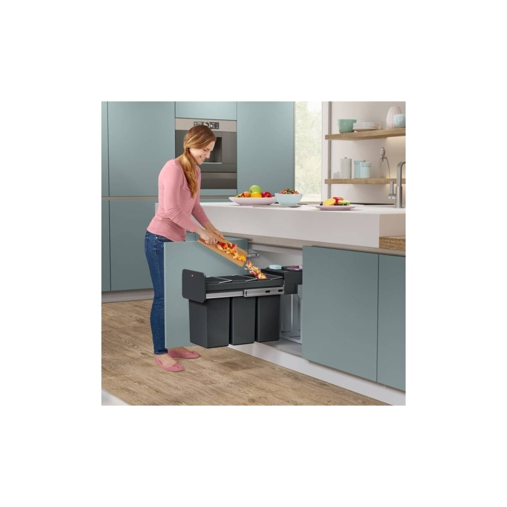 Hailo Hailo Kosz do montażu w szafce EcoLine, 3x10 L, czarny Lumar...