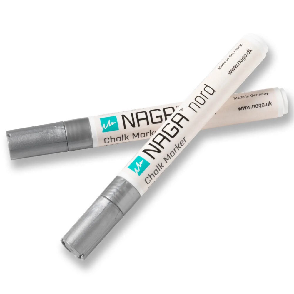 Naga Glastavle markör sølv 4,5 mm Dry Erase med vendbar spids frå...