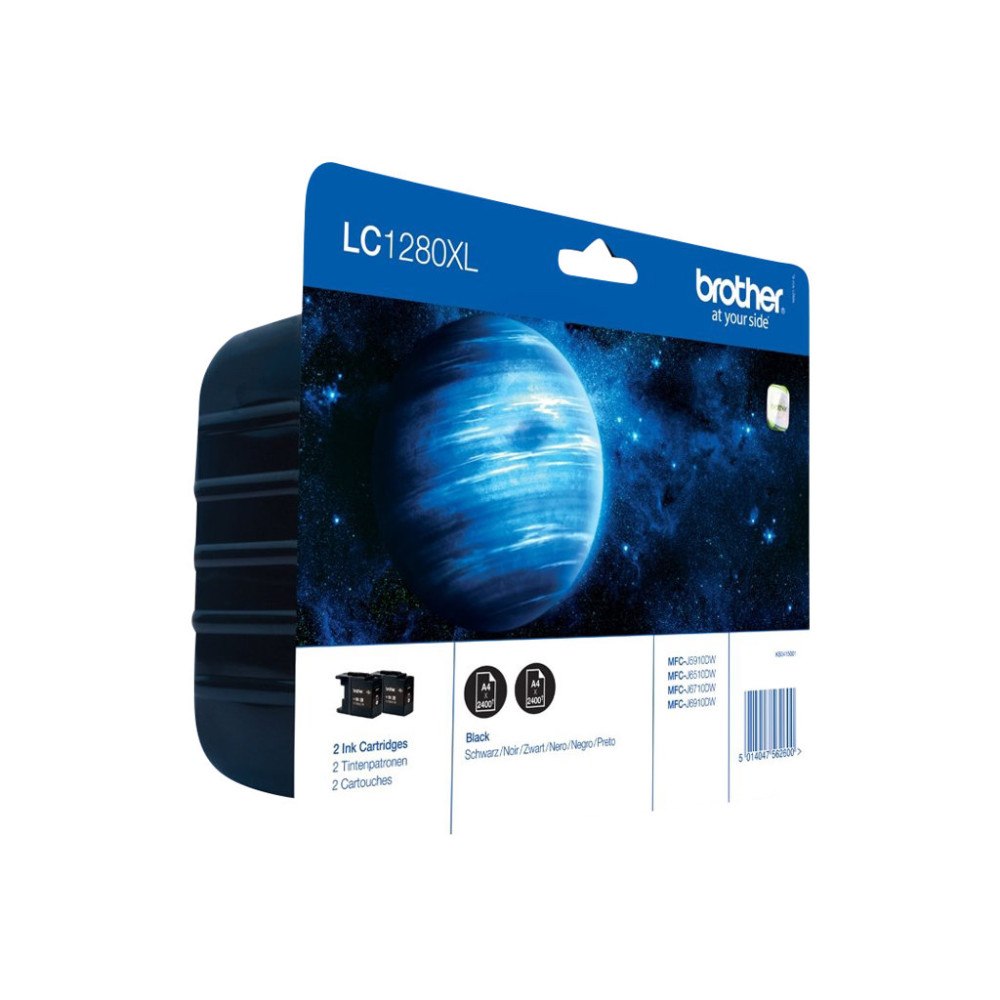 Brother Brother LC1280XLBKBP2 - 2-pack - hög kapacitet - svart - original - bläckpatron