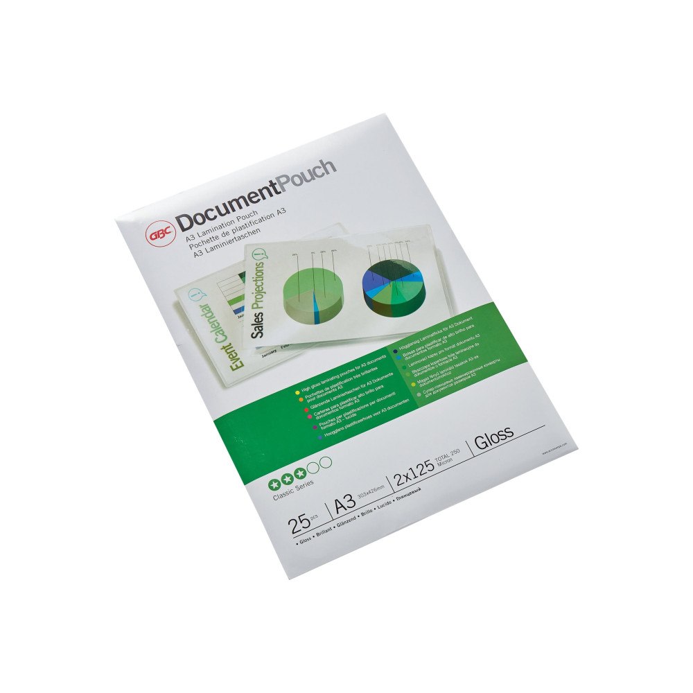 GBC GBC Document Laminating Pouch - 25-pack - glättat - 303 x 426 mm - lamineringsfickor