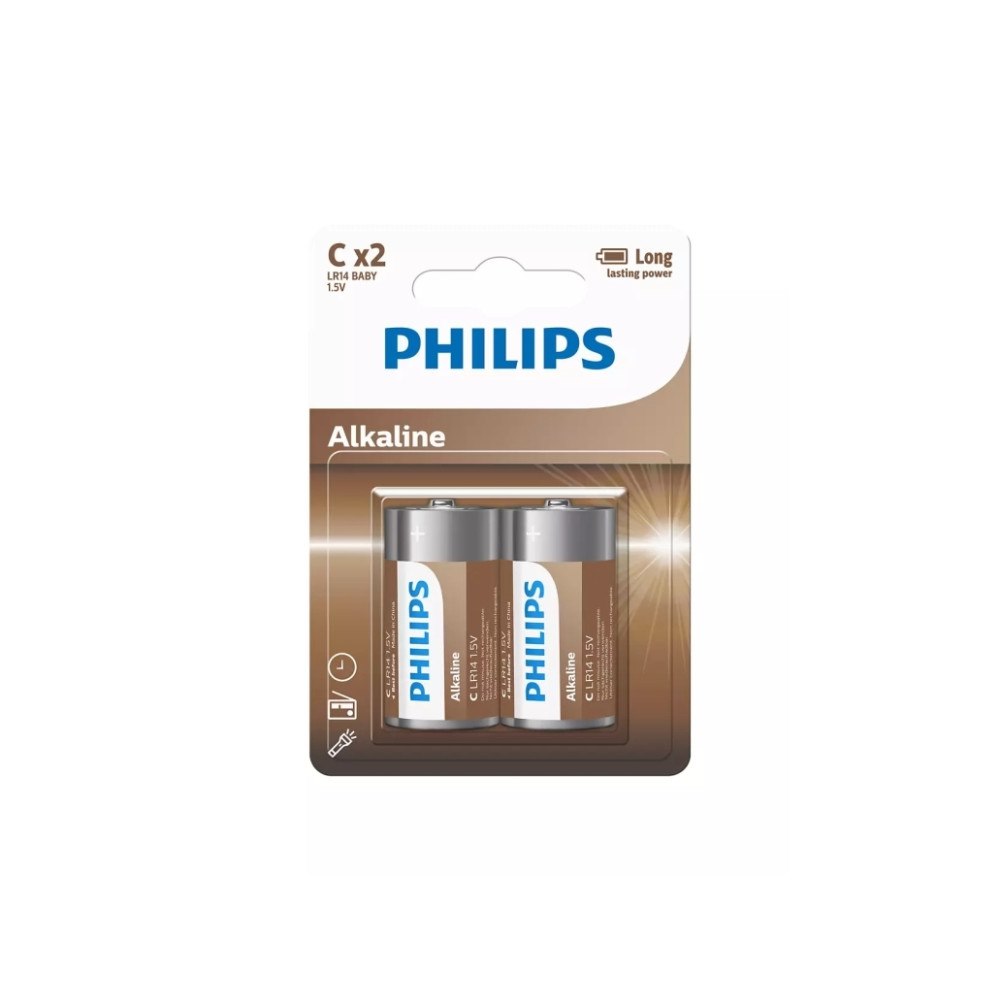 Philips PHILIPS batteriteknik alkaliskt C 2-pack