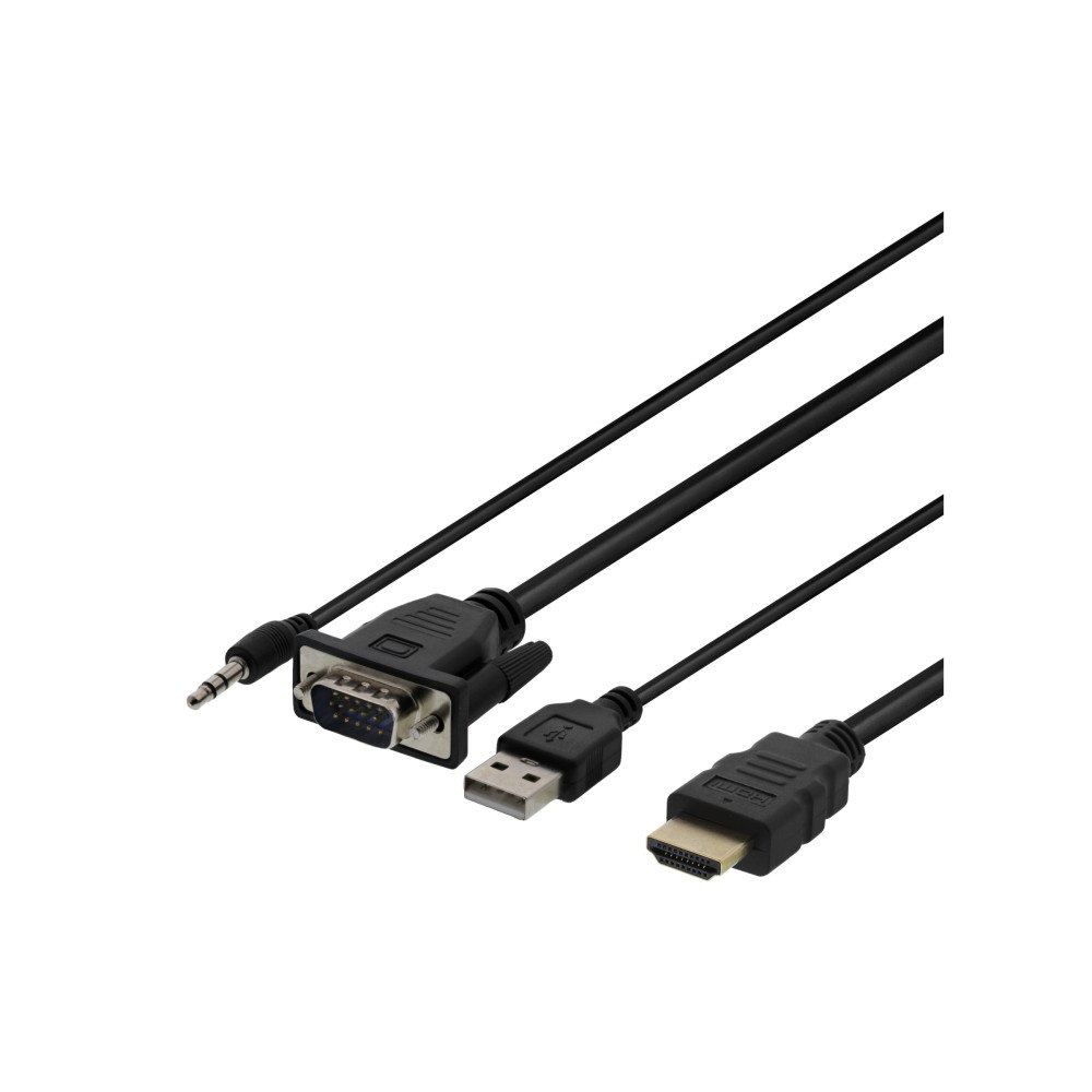 Deltaco DELTACO HDMI-kabel - HDMI/VGA/ljud/USB - 2 m