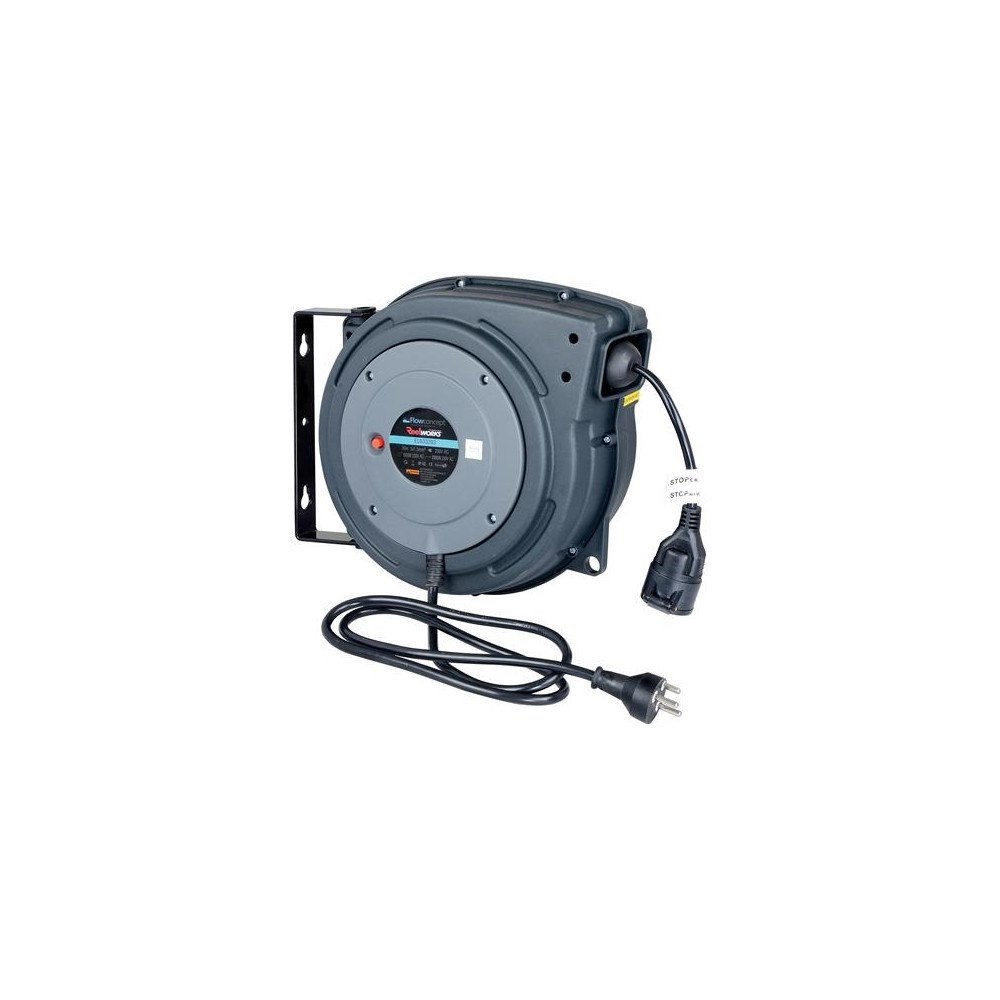 FLOWCONCEPT Flowconcept Aut. kabelopruller IP42 grå 3 x1,5mm2 x 20m kabe...