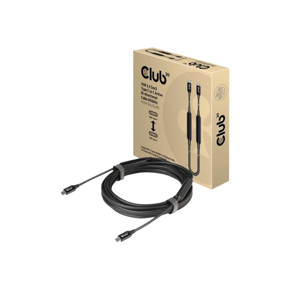 Club-3d Club 3D CAC-1535 - USB typ C-kabel - 24 pin USB-C till 24 pin USB-C - 5 m