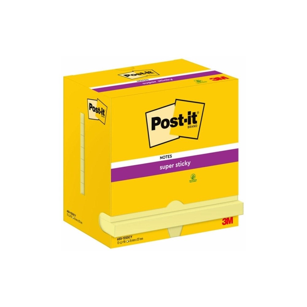 Post-it Post-it® Super Sticky Notes Canary Yellow™, 12 blokke, 76 mm...