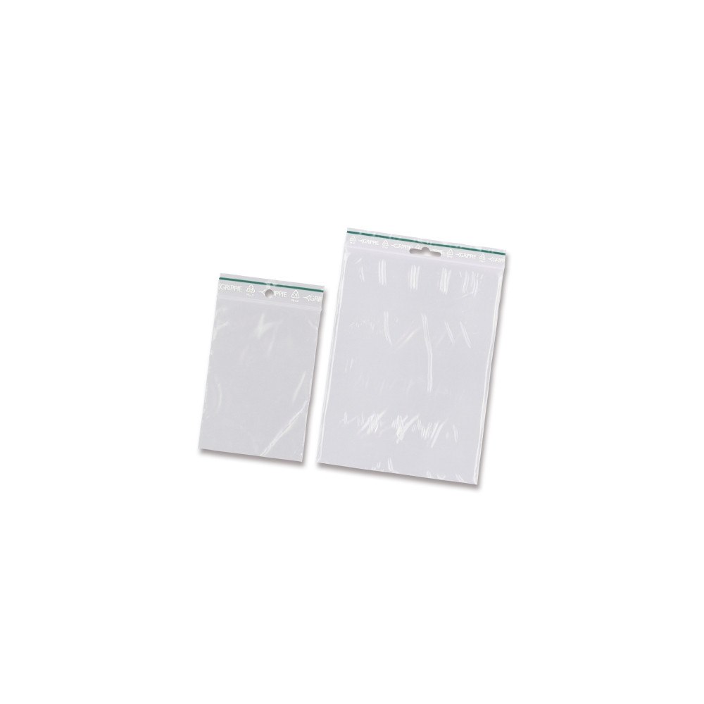 BNT Grippie Gröna dragkedjepåsar, 170 x 230 mm, påse med 100 sty...