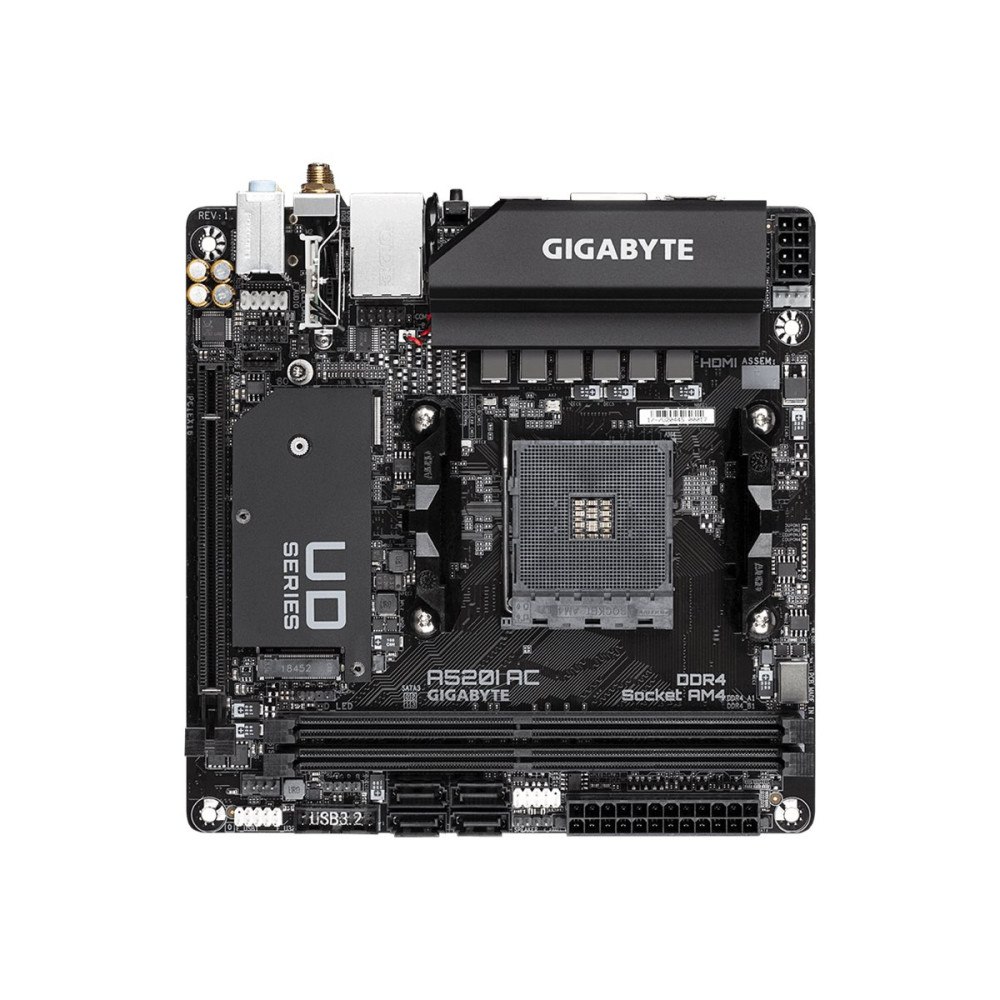 Gigabyte Gigabyte A520I AC - 1.0 - moderkort - mini ITX - Socket AM4 - AMD A520
