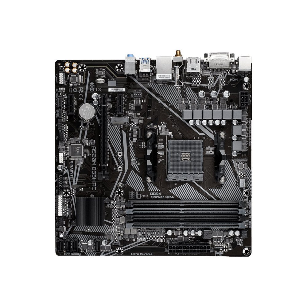 Gigabyte Gigabyte A520M DS3H AC - 1.X - moderkort - micro ATX - Socket AM4 - AMD A520