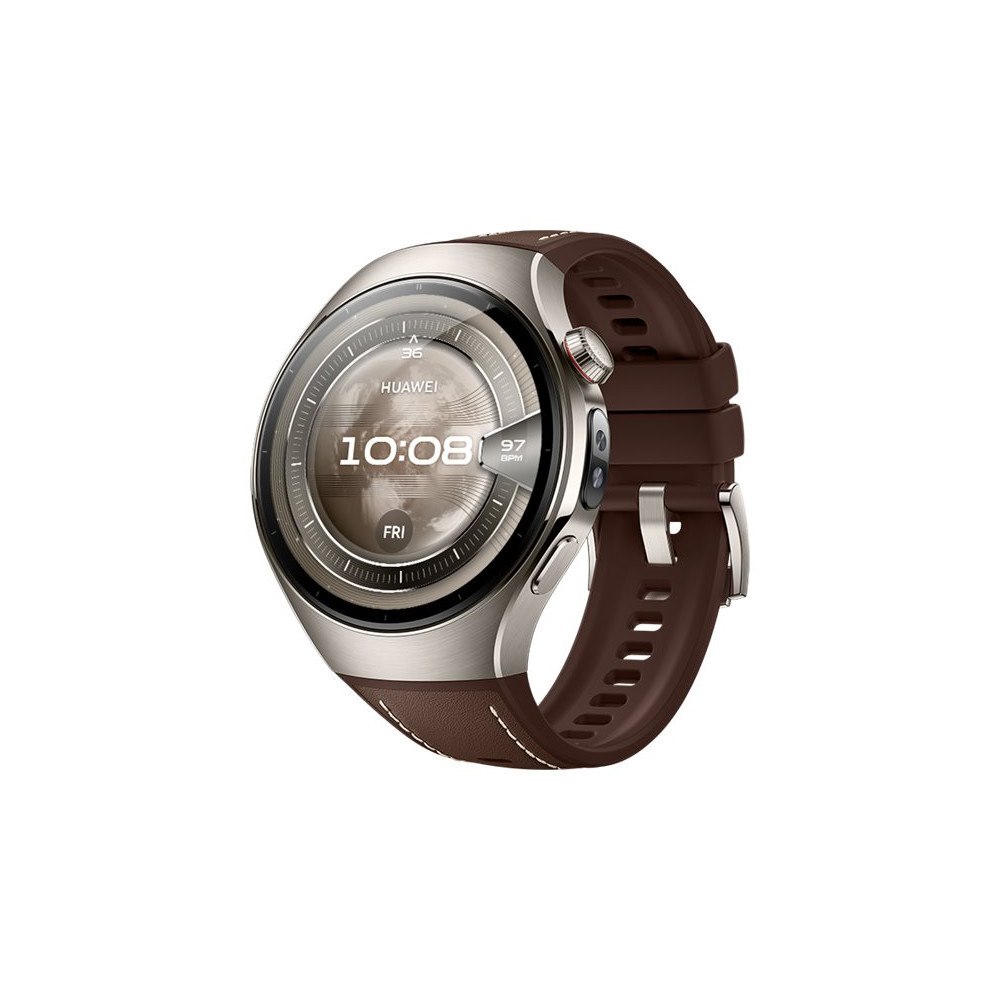 Huawei Huawei Watch 5 - flygplansklassad titan - smart klocka med rem - brun - brun