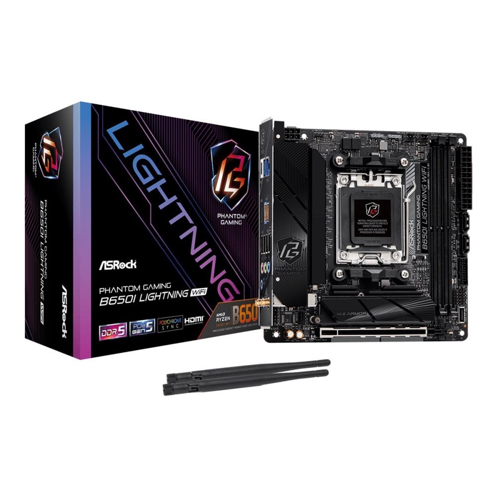 ASRock ASRock Phantom Gaming B650I Lightning WiFi - moderkort - mini ITX - Socket AM5 - AMD B650