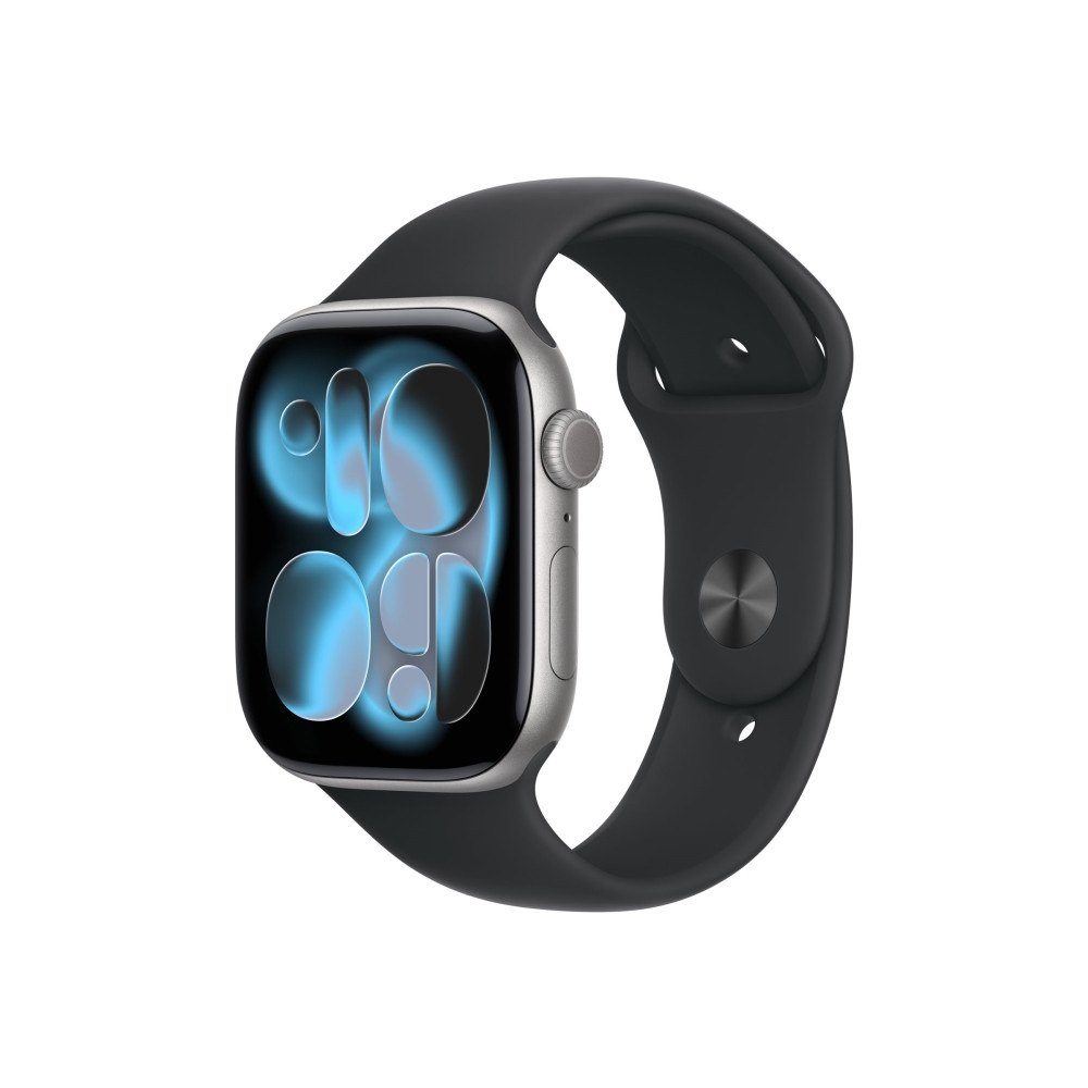 Apple Apple Watch Series 11 (GPS + Cellular) - rymdgrå aluminium - smart klocka med sportband - svart - 64 GB