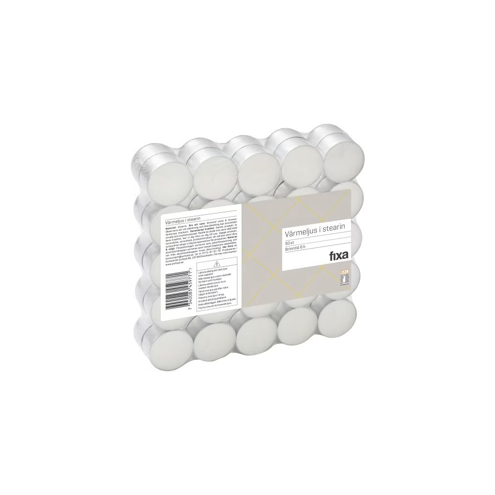 Fixa Värmeljus Stearin 6h 50-pack