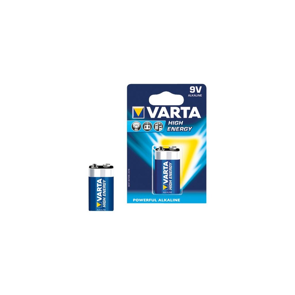 Varta Varta High Energy batteri x 9V - alkaliskt