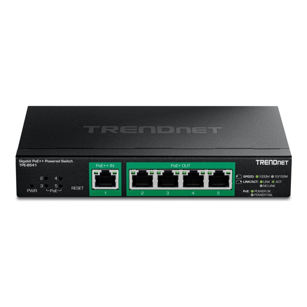 TRENDnet TRENDnet TPE-B541 - Version v1.0R - switch - driven, med PoE genomströmning - 5 portar - smart - TAA-kompatibel