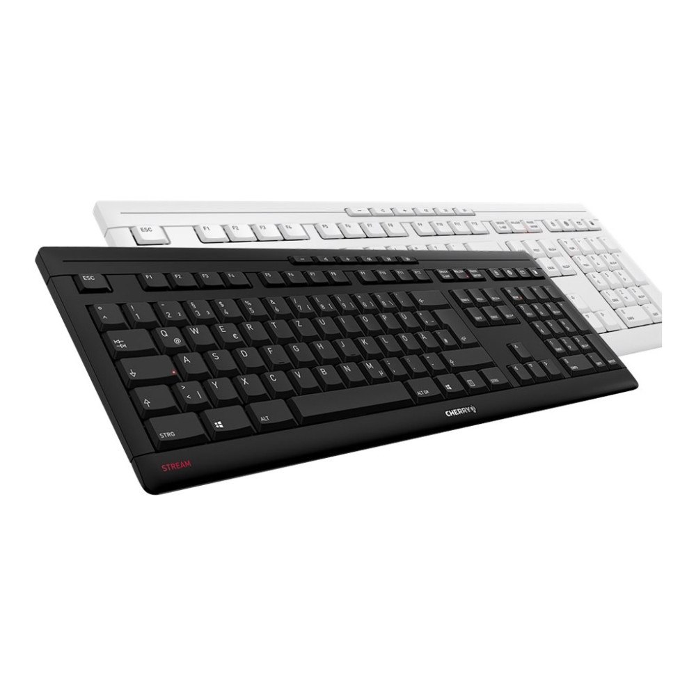 CHERRY CHERRY STREAM KEYBOARD - tangentbord - hela norden - svart Inmatningsenhet