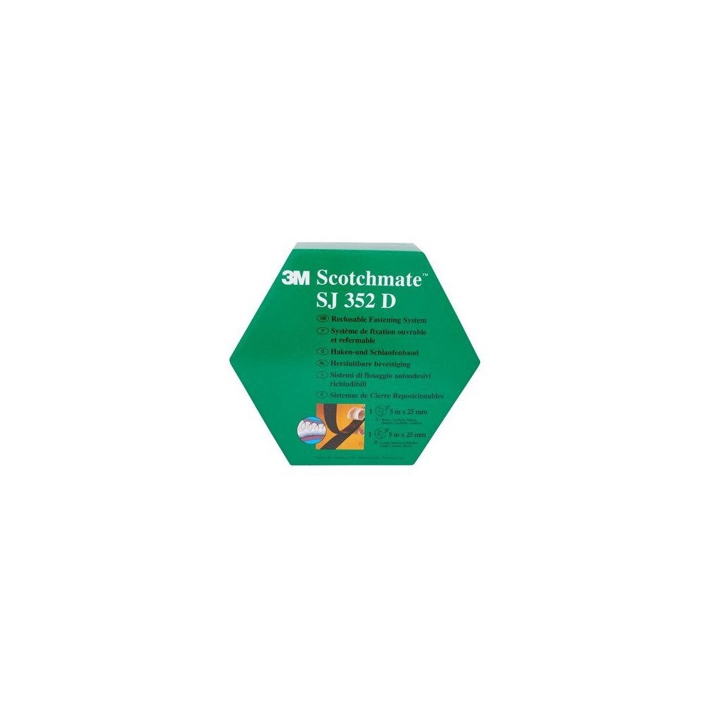 3M 3M SJ352D, Monteringstejp, Svart, 5 m, inomhus, Gummi, 25 mm