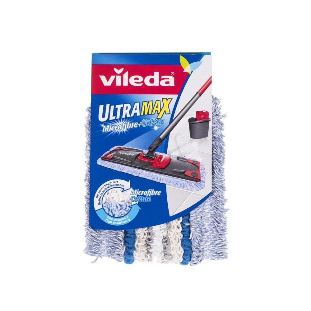 Vileda Vileda 4023103139022, Mopphuvud, Blå, Vit, Bomull, Mikrofibe...