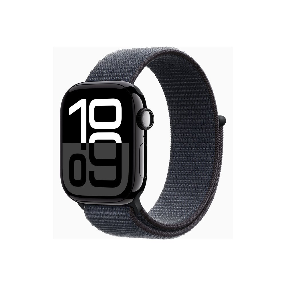 Apple Apple Watch Series 10 (GPS) - jet black aluminium - smart klocka med sportögla - bläck - 64 GB