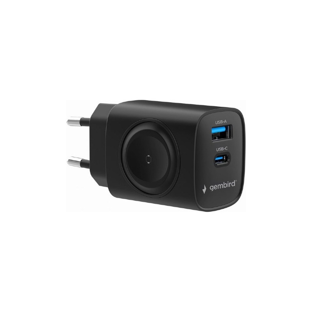 Gembird Gembird strömadapter - med trådlös laddning - USB, 24 pin USB-C - 22 Watt