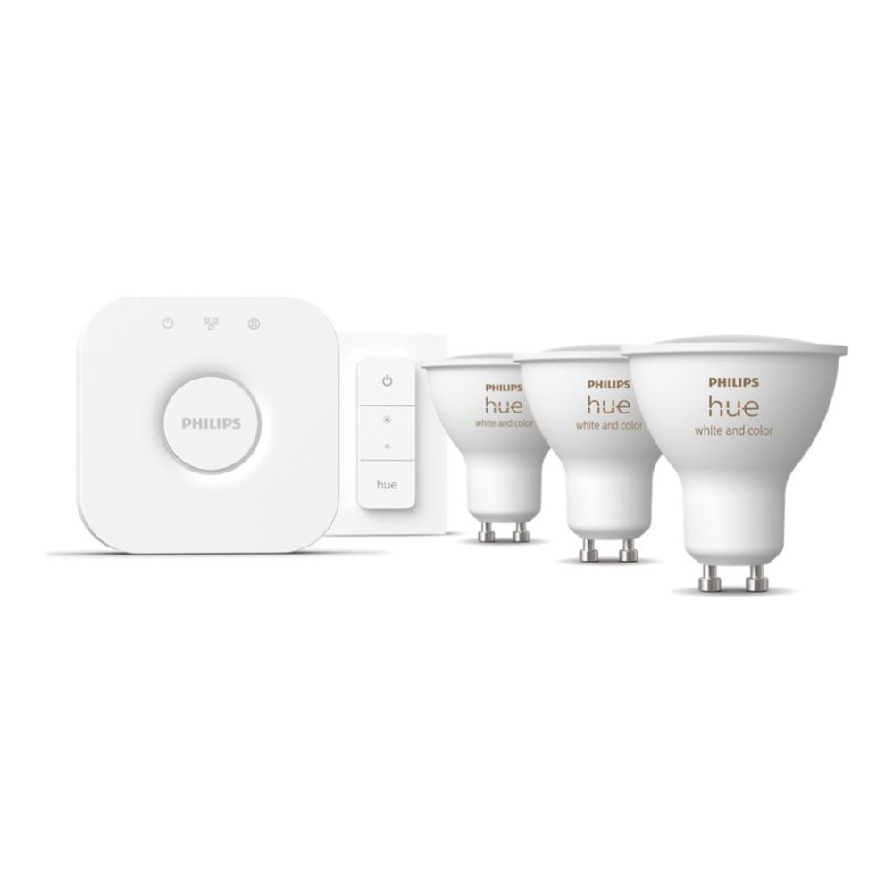 Philips HUE Philips Hue White and Color Ambiance Starter Kit - trådlös belysningsuppsättning - LED-spotlight x 3 - GU10 - 4.2 W - vi...