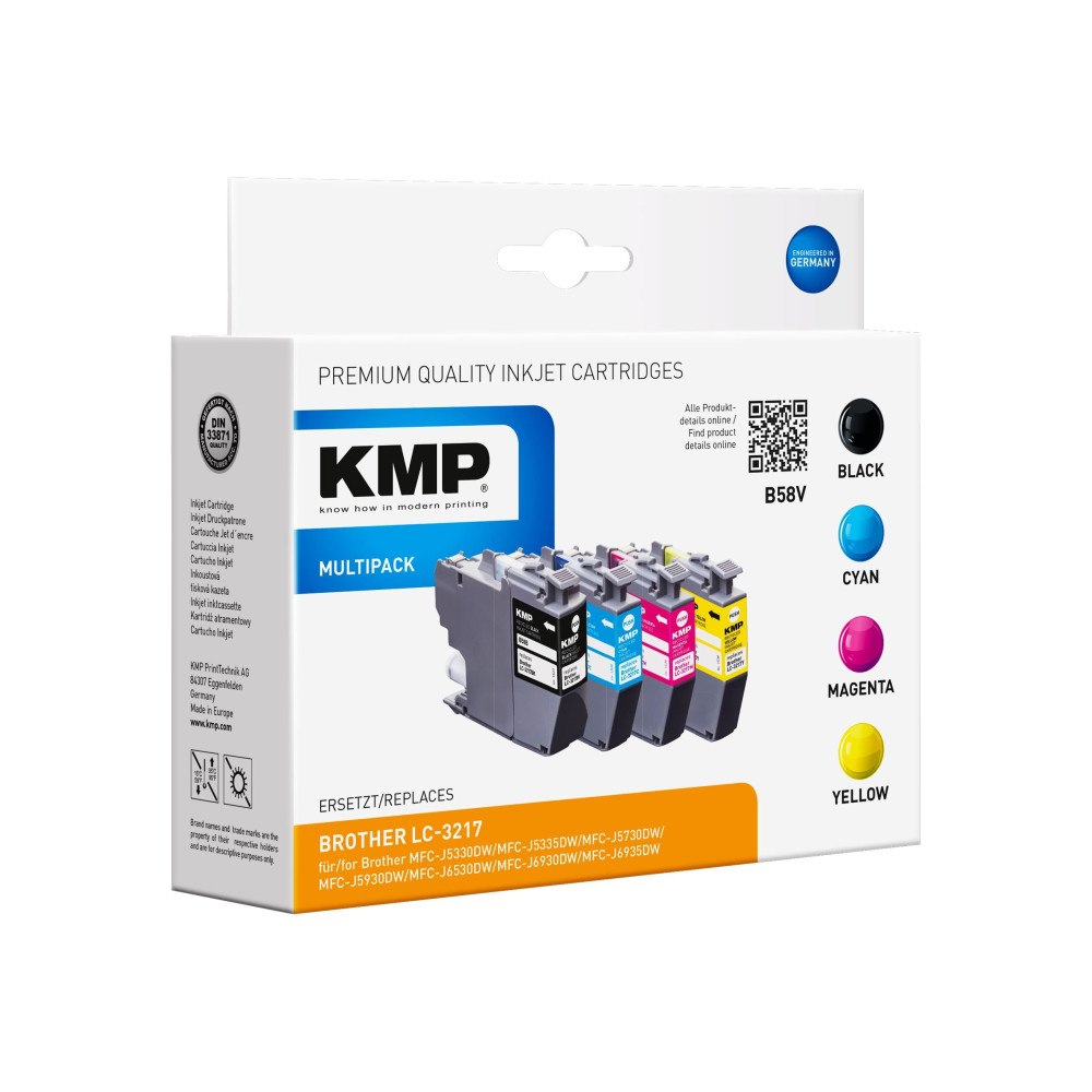 KMP KMP MULTIPACK B58V - 4-pack - svart, gul, cyan, magenta - kompatibel - bläckpatron (alternativ för: Brother LC3217BK, Br...