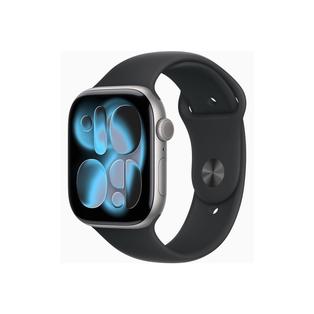 Apple Apple Watch Series 11 (GPS) - rymdgrå aluminium - smart klocka med sportband - svart - 64 GB