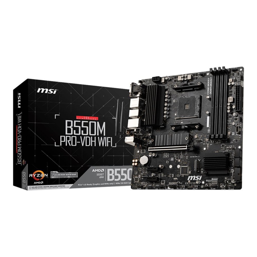 MSI MSI B550M PRO-VDH WIFI - moderkort - micro ATX - Socket AM4 - AMD B550