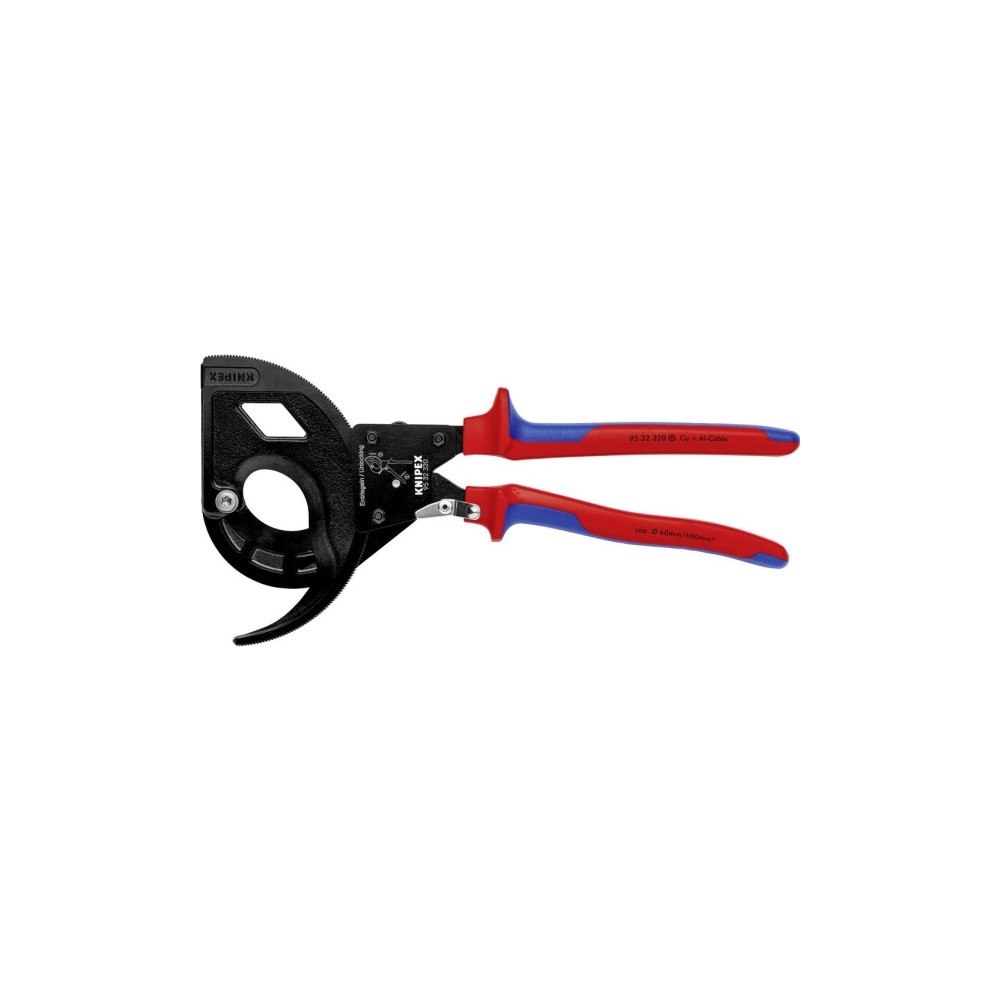 Knipex Knipex 95 32 320, Handdriven kabelavbitare, Blå, Röd, Stål,...