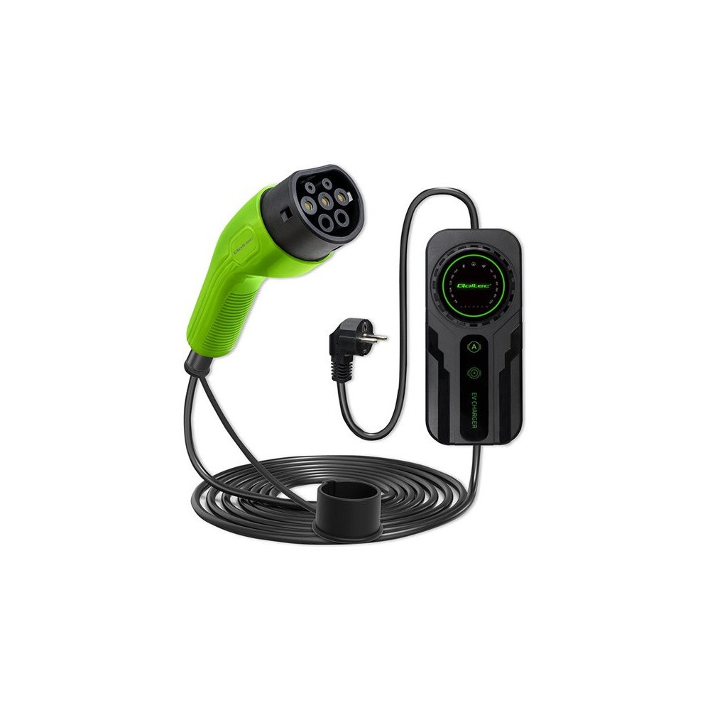 Qoltec Qoltec EV-laddningsstation - med reglering, 230V, LCD, vägglåda, 5 m kabel - IEC 62196 Type 2 - 3.5 kW