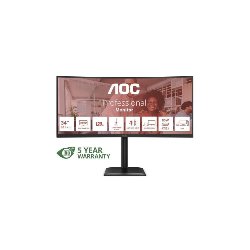 AOC AOC CU34E4CV - LED-skärm - böjd - 34" - HDR