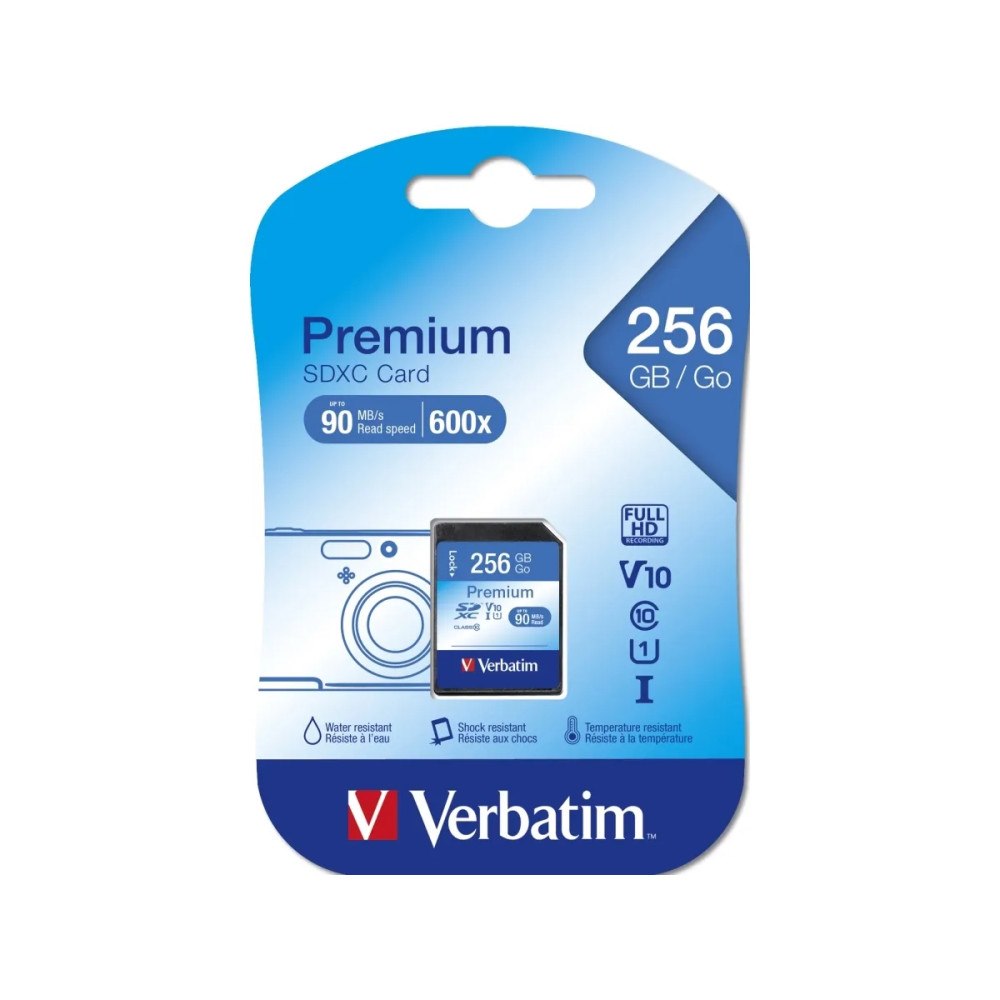 VERBATIM Verbatim Premium - flash-minneskort - 256 GB - SDXC UHS-I