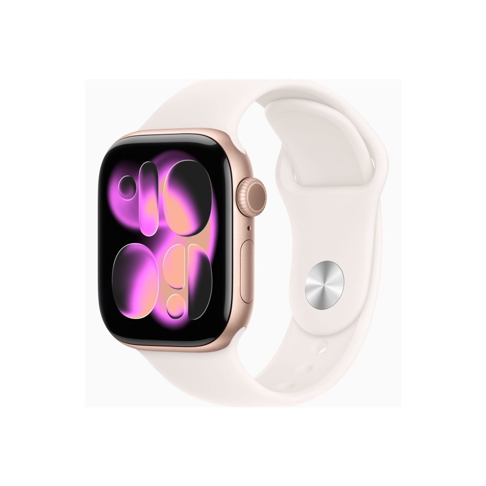 Apple Apple Watch Series 11 (GPS) - guldrosa aluminium - smart klocka med sportband - lätt rouge - 64 GB
