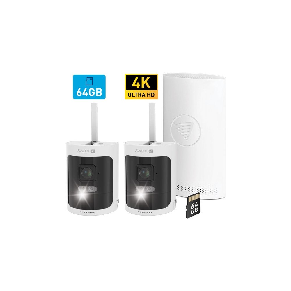 Swann Swann Allsecure4K™ 2-Pack Trådlöst Övervakningskamerasystem inkl 64GB SD Card Hub