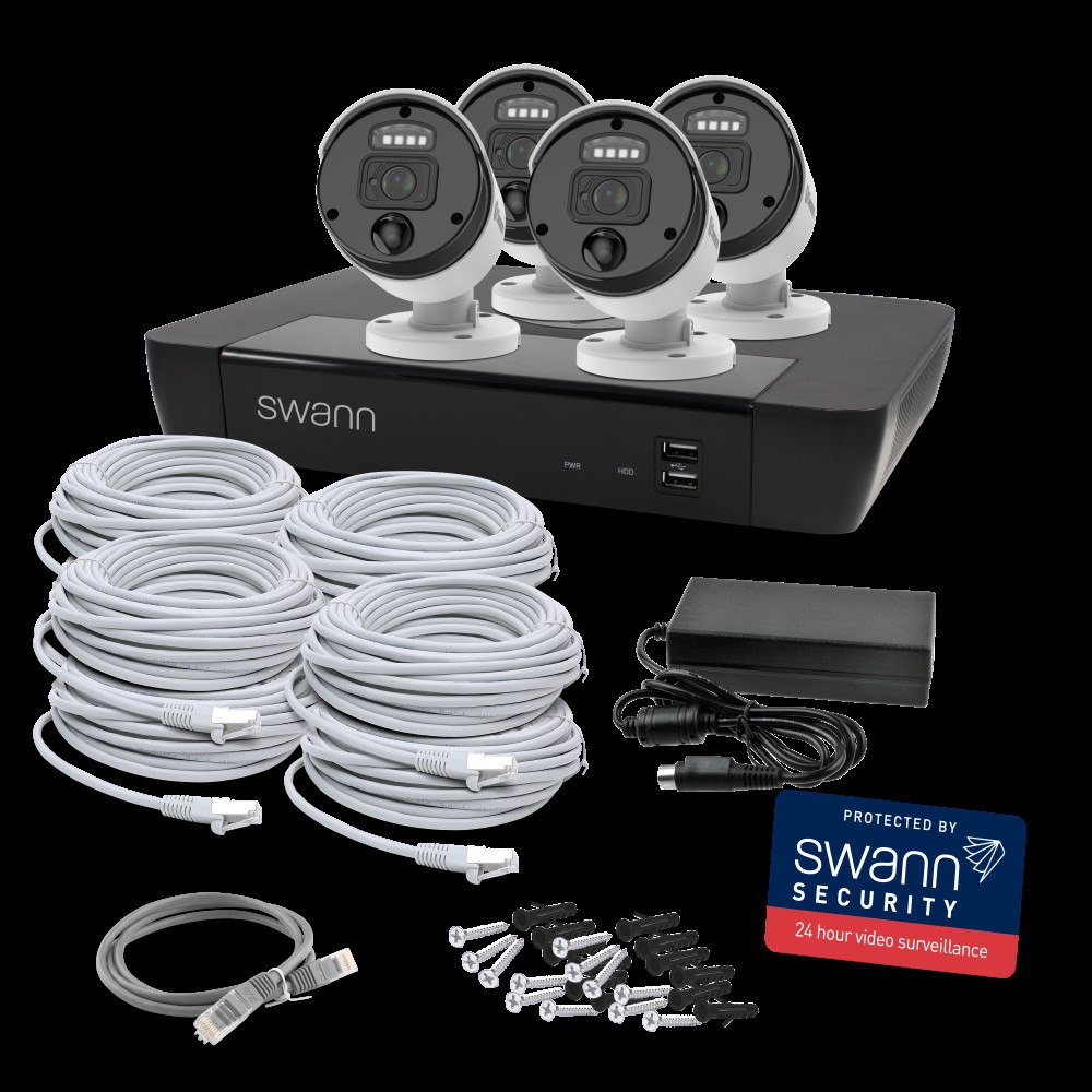 Swann 4K Master Series NVR Bullet Camera 1TB 4 x Bullet Cams