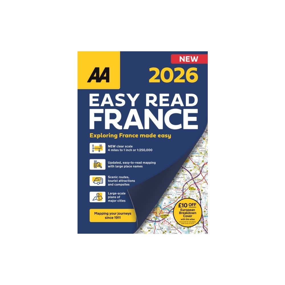 AA Publishing AA Easy Read Atlas France 2026 (bok, spiral, eng)