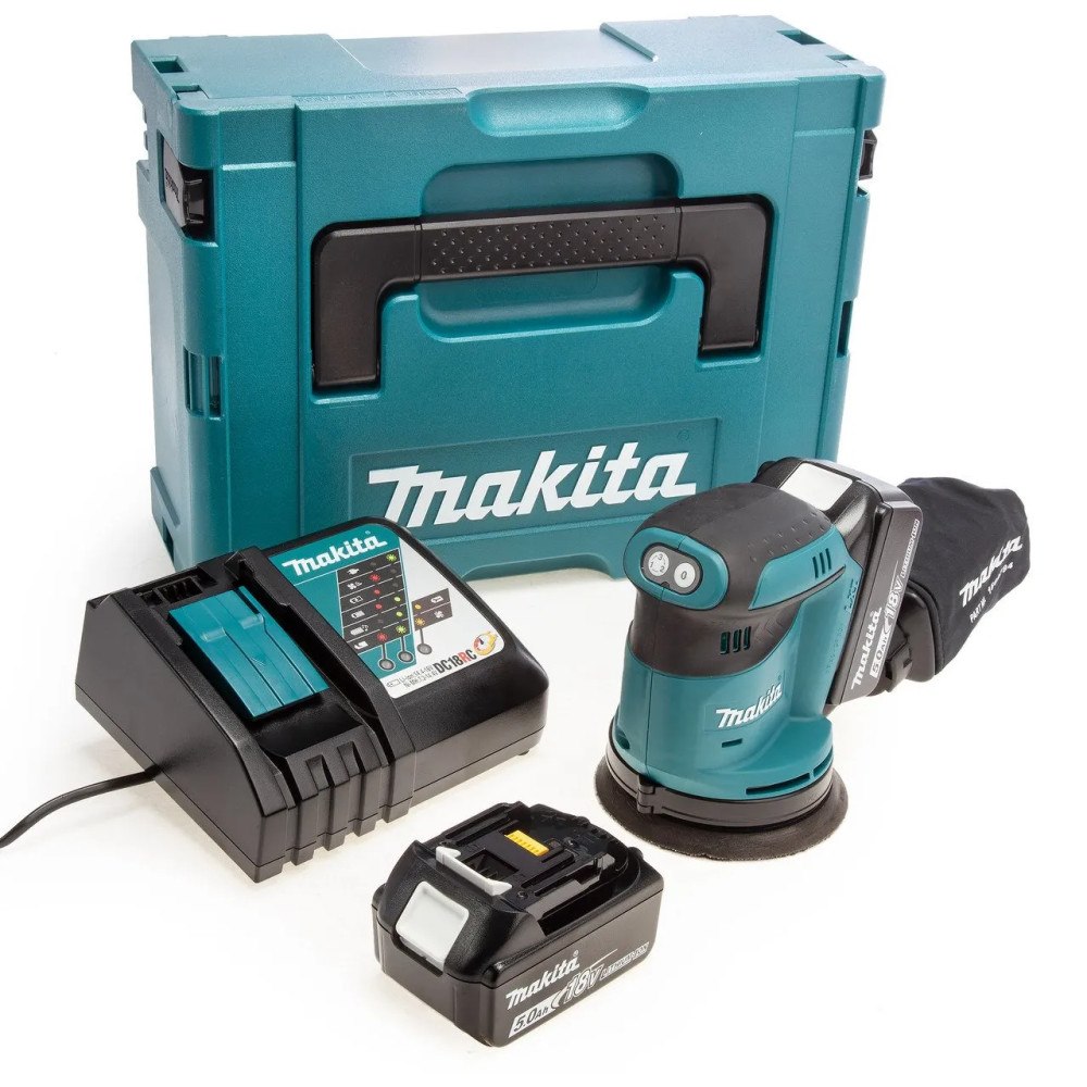 Makita Makita DBO180RTJ - excenterslip - sladdlös - 125 mm - 2 batterier