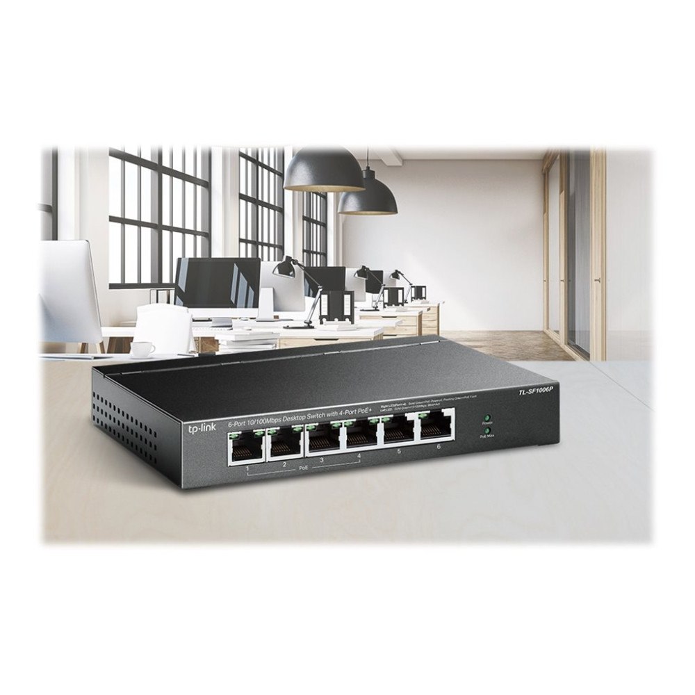 TP-LINK Technologies TP-Link TL-SF1006P - V1 - switch - 6 portar - ohanterad