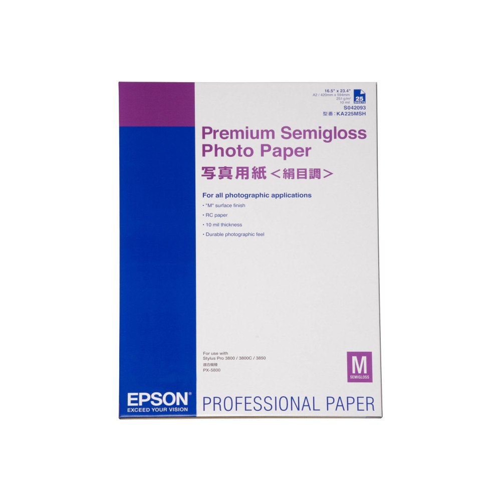 EPSON Epson Premium Semigloss Photo Paper - fotopapper - halvblank - 25 ark - A2 - 251 g/m²