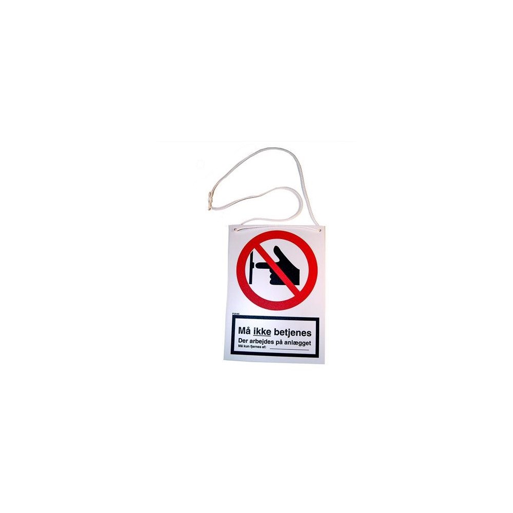 JO Safety A/S JO SAFETY plastskylt med snöre 210x148 mm. Dubbeltryck: “Får...