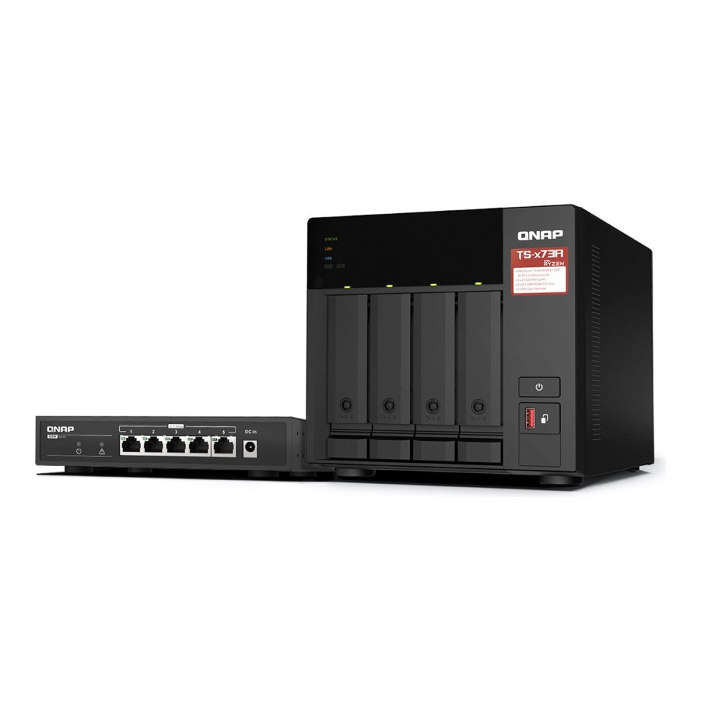 QNAP Systems, Inc QNAP TS-473A - NAS-server - med QSW-1105-5T-omkopplare