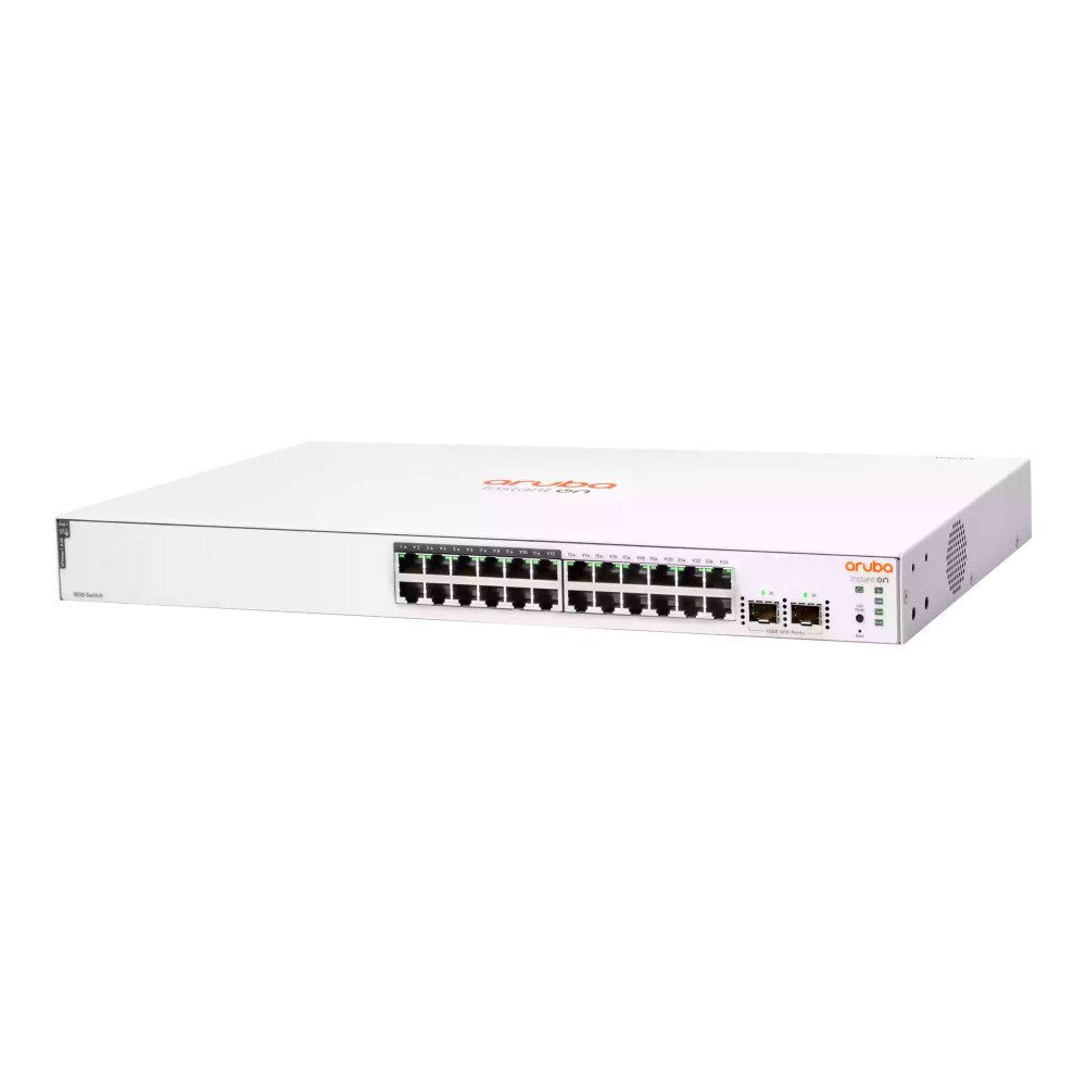 Aruba Networks HPE Networking Instant On 1830 24G 12p Class4 PoE 2SFP 195W Switch - switch - 24 portar - smart - rackmonterbar