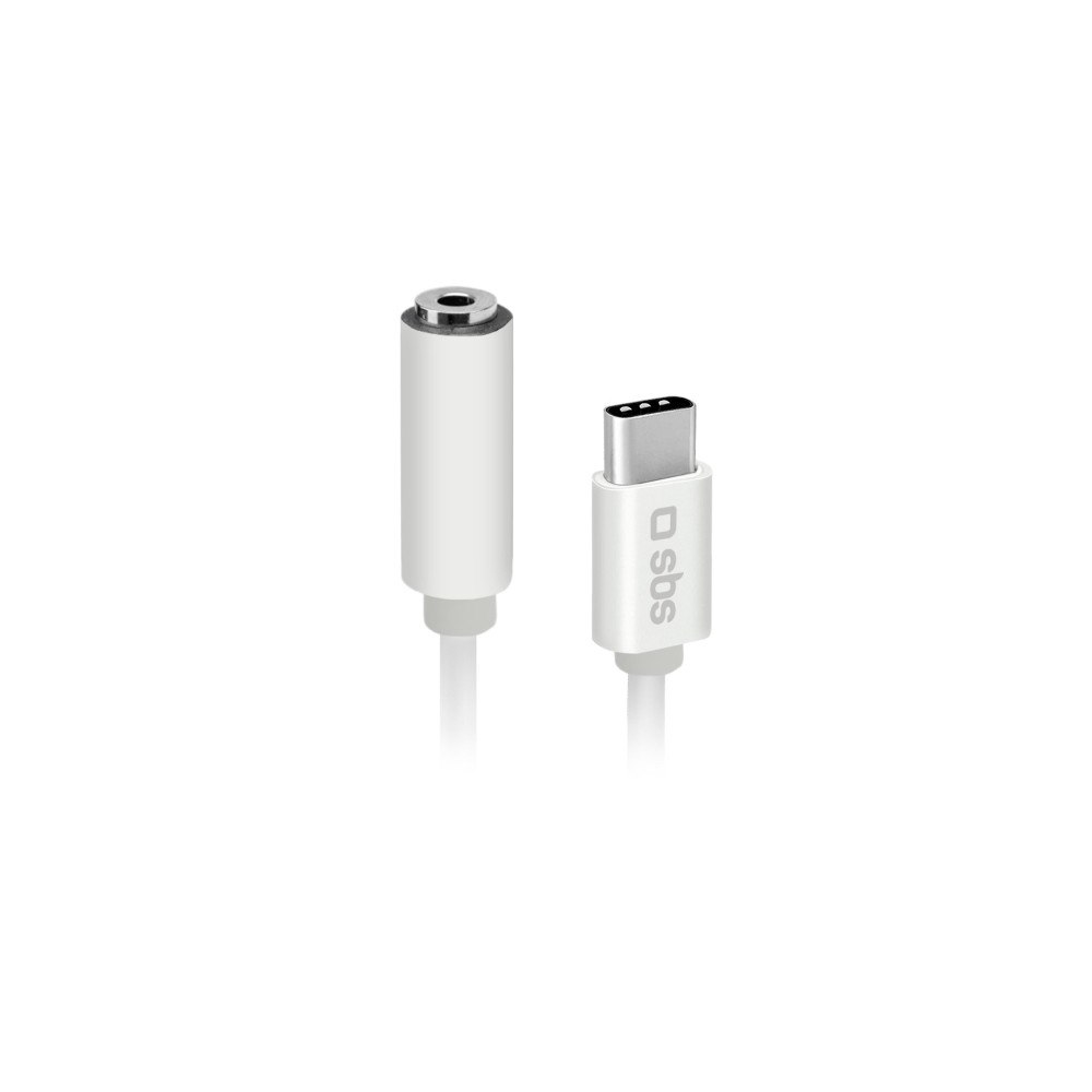 SBS SBS TEINTJACKTYCFMW, Vit, 3,5 mm, USB C, 0,09 m, Kvinna, Man